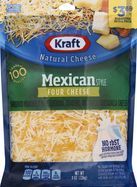 Kraft Cheese, Mexican Style, Four Cheese - 8 Ounces