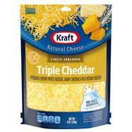 Kraft Natural Cheese, Finely Shredded, Triple Cheddar - 8 Ounces