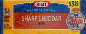 Kraft Natural Cheese, Sharp Cheddar - 8 Ounces