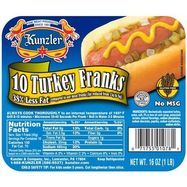 Kunzler Turkey Franks - 16 Ounces