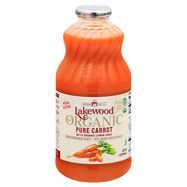 Lakewood Organic 100% Juice, Pure Carrot, with Organic Lemon Juice - 32 Fluid Ounces