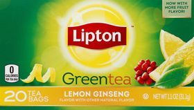 Lipton Green Tea, Lemon Ginseng, Bags - 20 Bags