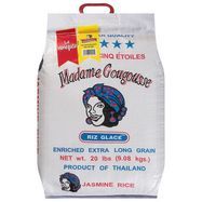 Madame Gougousse Jasmine Rice, Enriched, Extra Long Grain - 20 Pounds