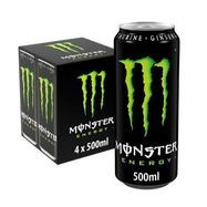 Monster Original Energy Drink - 4 Pack (500 Milliliters Each)