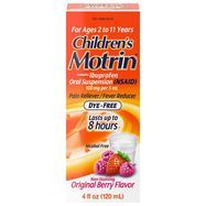 Motrin Children's Pain Reliever/Fever Reducer, Oral Suspension, Non-Staining Original Berry Flavor - 4 Fluid Ounces
