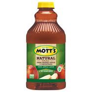 Motts 100% Juice, Natural, Apple - 64 Fluid Ounces