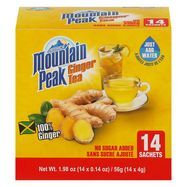 Mountain Peak Tea, Instant, 100% Jamaican Ginger, Sachets - 14 x 0.14 Ounces