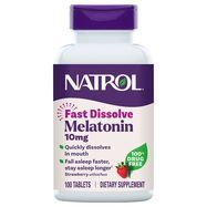 Natrol Melatonin, Maximum Strength, 10 mg, Fast Dissolve Tablets, Strawberry Flavor, Value Size - 100 Tablets