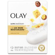 Olay Beauty Bars, Ultra Moisture Shea Butter - 2 x 3.75 Ounces