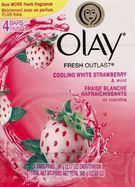 Olay Soap, Cooling White Strawberry & Mint - 4 x 90 Grams
