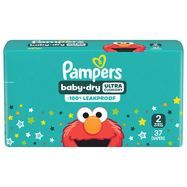 Pampers Baby Dry Diapers, Size 2 (12-18 lb), Sesame Street - 37 Diapers