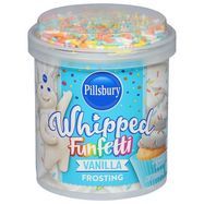 Pillsbury Funfetti Fluffy Frosting, Vanilla Marshmallow - 12 Ounces