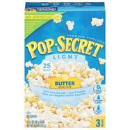 Pop Secret Popcorn, Premium, Light, Butter - 3 x 3 Ounces