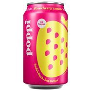 Poppi Prebiotic Soda, Strawberry Lemon - 12 Fluid Ounces