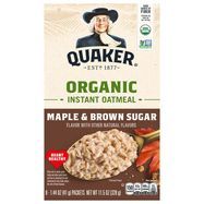 Quaker Select Start Oatmeal, Instant, Organic, Maple & Brown Sugar - 8 x 1.44 Ounces
