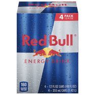 Red Bull Energy Drink, 4 Pack - 4 x 12 Fluid Ounces