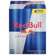 Red Bull Energy Drink, 4 Pack - 4 x 8.4 Fluid Ounces