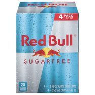 Red Bull Energy Drink, Sugarfree, 4 Pack - 4 x 12 Fluid Ounces
