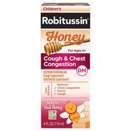 Robitussin Cough & Chest Congestion, Honey, Children's, For Ages 4+ - 4 Fluid Ounces