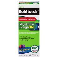 Robitussin DM Nighttime Max Nighttime Cough DM, Maximum Strength, Adult - 4 Fluid Ounces