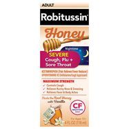 Robitussin Honey Maximum Strength Severe Cough, Flu + Sore Throat Adult - 4 Fluid Ounces