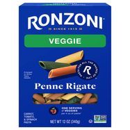 Ronzoni Garden Delight Penne Rigati, Tricolor - 12 Ounces