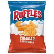 Ruffles Potato Chips, Cheddar & Sour Cream Flavored - 2.5 Ounces