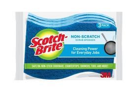 Scotch Brite Non Scratch kitchen Bathroom Clean Hand Scrub Sponge - 10 Pack