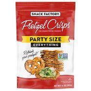 Snack Factory Pretzel Crisps, Everything, Party Size - 14 Ounces