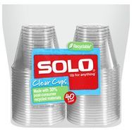 Solo Plastic Cups, Clear, 9 oz - 40 Count