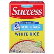 Success White Rice, Boil-in-Bags, Family Size Bags - 6 Bags