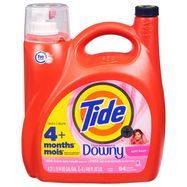 Tide plus Downy, Liquid Laundry Detergent, April Fresh, 146 fl oz, 94 loads, HE Compatible - 146 Fluid Ounces