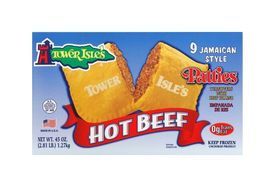 Tower Isles Turnovers, with Beef Filling, Hot Beef, Jamaican Style - 9 Patties