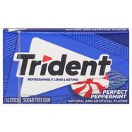 Trident Gum, Sugar Free, Perfect Peppermint - 14 Sticks