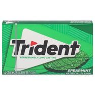 Trident Gum, Sugar Free, Spearmint - 14 Sticks