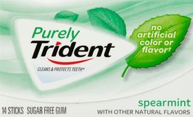 Trident Purely Gum, Sugar Free, Spearmint - 14ct