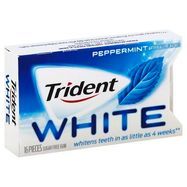 Trident White Gum, Sugar Free, Peppermint - 16 Count