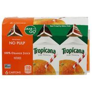 Tropicana Juice, 100% Orange, No Pulp - 6 x 8 Fluid Ounces