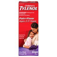 Tylenol Pain + Fever, Children's, Grape Flavor - 4 Fluid Ounces