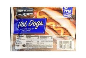 Urban Meadow Chicken Franks Hot Dogs - 12 Ounces