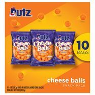 Utz Cheese Balls, Cheddar, Snack Pack - 10 x 1 Ounce