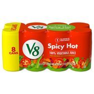 V8 Spicy Hot Vegetable 8 Pack Juice - 8 x 5.5 Fluid Ounces