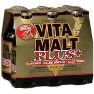 Vita Malt Plus Ginseng Beverage 24 bottles - 6 Pack (330 Milliliters Each)