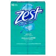 Zest Refreshing Bars, Aqua with Vitamin E, Zestfully Clean - 16 x 4 Ounces