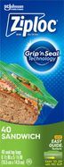 Ziploc Seal Top Bags, Sandwich - 40 Bags
