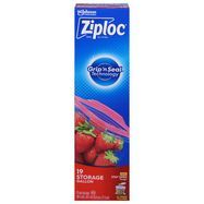 Ziploc Storage Bags, Double Zipper, Gallon - 19 Bags